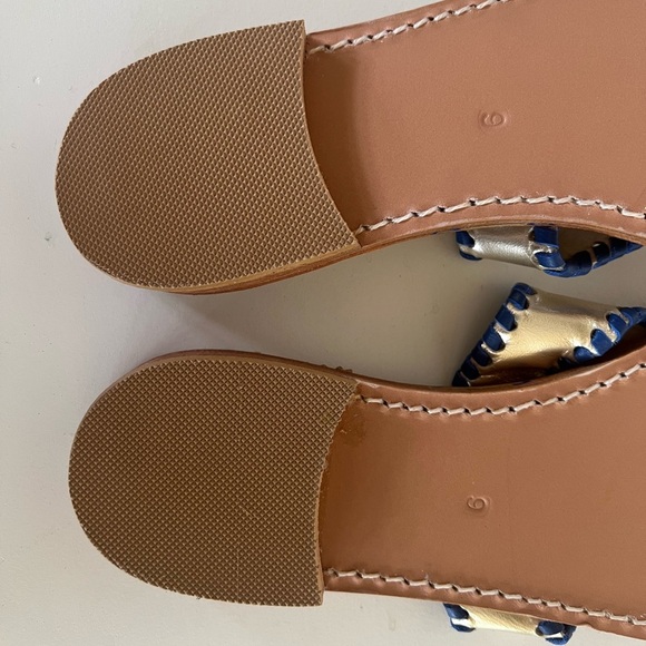 Palm Beach Sandals Embroidered Firecracker Sandals, Platinum Blue Red, 9 - Picture 10 of 11